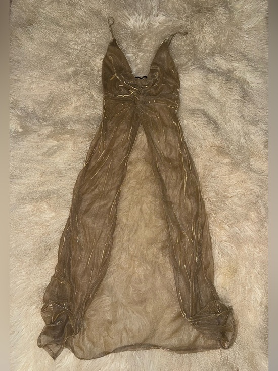 Forever 21 Dresses & Skirts - Gold Sheer Metallic Maxi Dress/cover up
